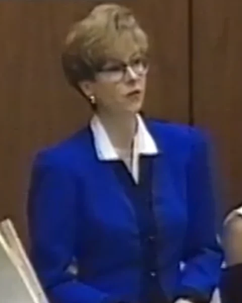 Courtroom still of Anne Egerton.