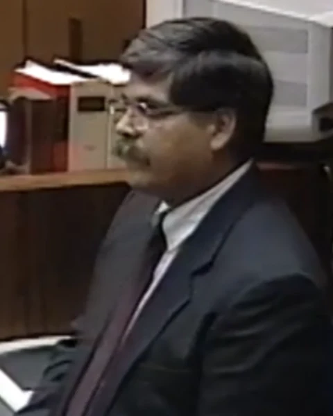 Courtroom still of Gilbert Aguilar.