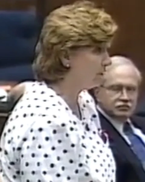 Courtroom still of Halina Esinski.