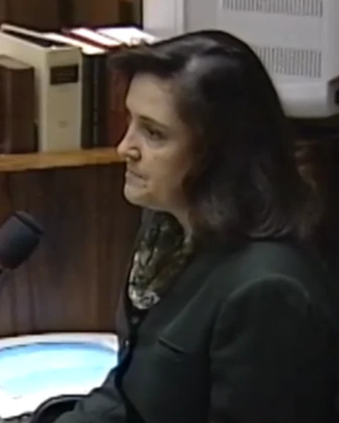 Courtroom still of Kathleen Delaney.