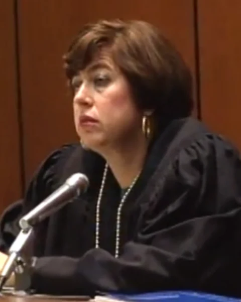 Courtroom still of Kathleen Kennedy-Powell.