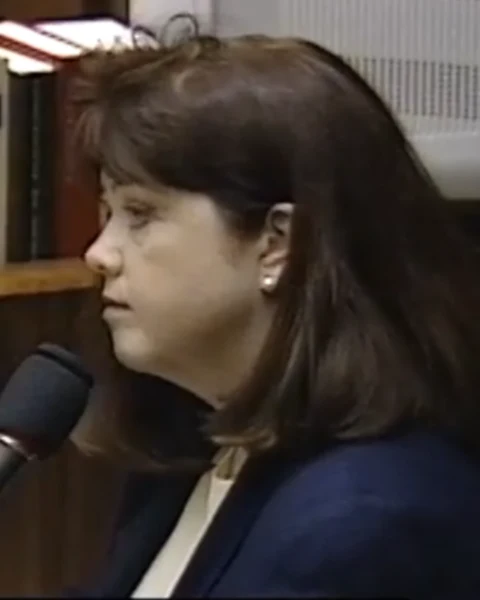 Courtroom still of LuEllen Robertson.