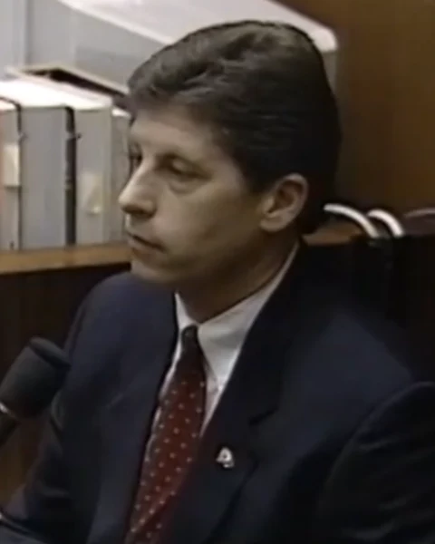 Courtroom still of Det. Mark Fuhrman.