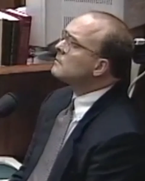Courtroom still of Mark Partridge.