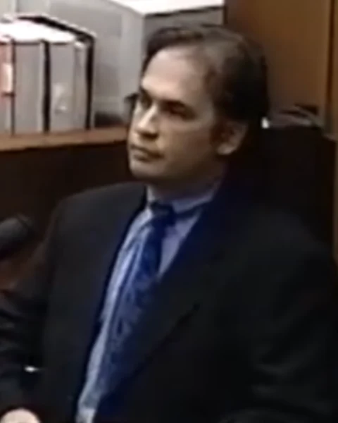 Courtroom still of Mark Storfer.