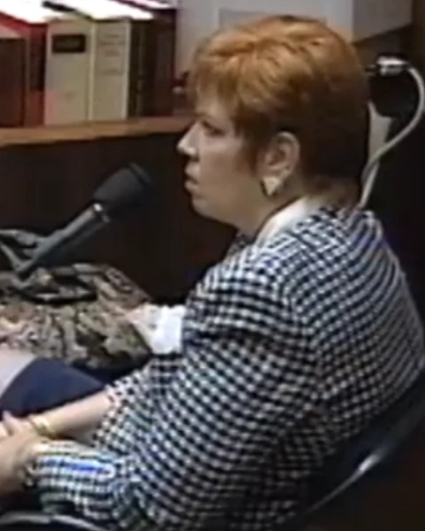 Courtroom still of Michele Kestler.