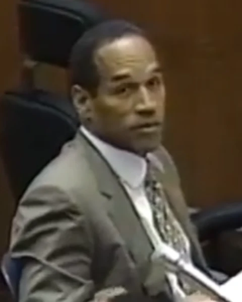 Courtroom still of O.J. Simpson.