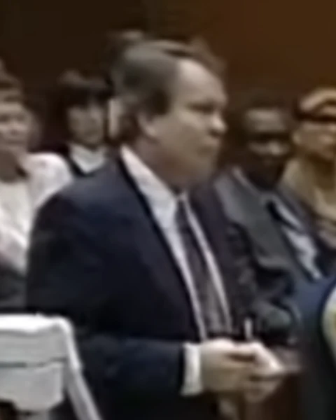 Courtroom still of Pat McKenna.