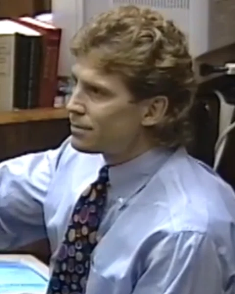 Courtroom still of Dr. Robert Huizenga.