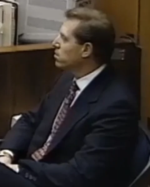Courtroom still of Sgt. Robert Lerner.