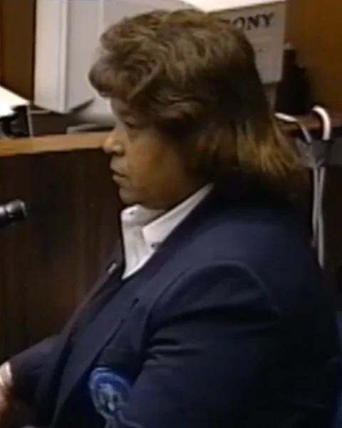Courtroom still of Sharon Gilbert.