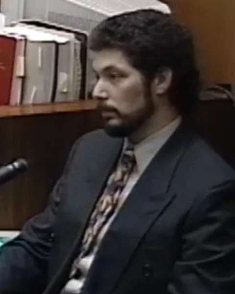 Courtroom still of Steven Schwab.